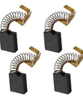 Four Pack Heavy Duty Carbon Brush Set Hella Durable For Table Saws No Fuss Direct Fit Replacement guarantees durability with spring and graphite design.