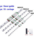 Pro Grade Linear Rail Kit With Sliding Carriage Block MGN15, Adjustable 100 To 800mm Length, various sizes displayed
