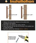 Installation guide for Brown Leather Drawer Pulls 5 Pack, 3.78 Inch Hole Center, showing measurements and screw details.