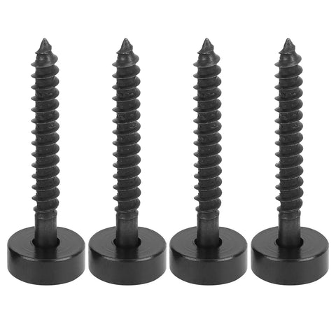 Guitar Neck Screws And Joint Bushing Set For Electric Bass 4 Piece Ferrule Fasteners With Shims String Ferrules Durable Metal Hardware For A Quick Snug Neck Fit And Rock Solid Install Black, 4 black screws