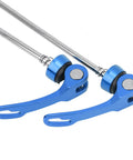 Two Pack Bicycle Wheel Hub Skewers With Quick Release Levers Front 135mm Rear 170mm Lightweight Aluminum Alloy Bike Skewers For Mountain And Road Bikes Blue