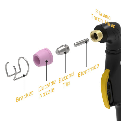 Plasma Cutter Torch Consumables Kit For AG-60 AG-60P SG-55 WSD-60 TL-CUT-50 parts including nozzle, tip, electrode, bracket