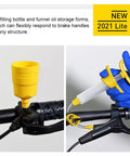 All In One Bike Hydraulic Disc Brake Bleed Kit With 12 Oil Filling Joints And Transferable Funnels setup demonstration