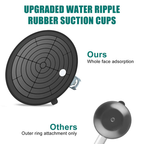 Two 8-inch heavy-duty black glass suction cups for lifting large glass and tile; full-face adsorption design.