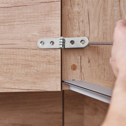 20Pcs 180 Degree Foldable Hinge Set In Stainless Steel Flap Hinges Screw On For Sewing Machine Cabinet installation view