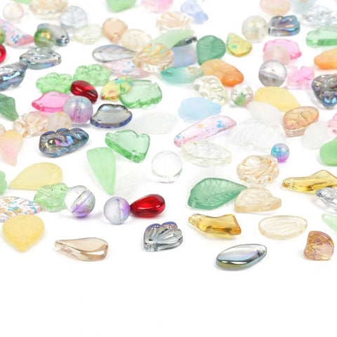 Handcrafted Lampwork Glass Beads Mixed Leaf And Floral Millefiori Spacer For Jewelry Making Hairpin Diy Craft Supply 42G Pack Add Some Style To Your Creations Super Sparkly And Easy To String