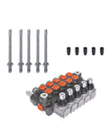 5 Spool Hydraulic Directional Control Valve For Double Acting Cylinders 11 GPM Flow 3625 PSI Relief SAE Ports