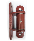 Heavy Duty Bolt On Driveway Gate Hinges Adjustable With Greasable Zerk Fittings Tough As Nails, showing a red hinge component for heavy gates.