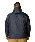 Back view of Watertight II Waterproof Rain Jacket For Men Black Size Large With Durable Nylon Shell Weatherproof