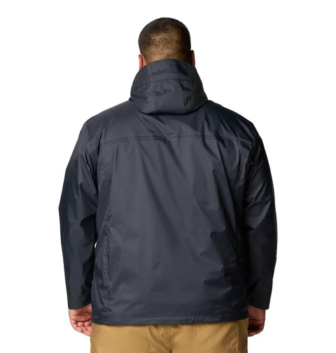 Back view of Watertight II Waterproof Rain Jacket For Men Black Size Large With Durable Nylon Shell Weatherproof