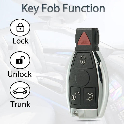 Mercedes Key Fob Replacement For 1997 2014 C Class E Class S Class G Class M Class R Class Sprinter 300 Series with lock, unlock, trunk buttons