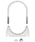 U Bolt Muffler Tip Exhaust Hook Set For DIYers, 3 Inch OD Steel Exhaust Pipe Clamp, Weld Free Design, Galvanized Finish
