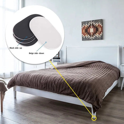 Heavy Duty Furniture Sliders 9.5 Inch Oval Moving Pads 8 Pack for Carpet and Hardwood Floors, Reusable Sofa Bed Table Desk Movers With EVA Foam Backing and PE Plastic Plate, Quick and Easy Furniture Shifts on Any Surface Beige