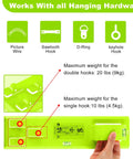 Diagram showing Picture Hanging Kit With Built In Level For Quick And Precise Wall Mounts Instaframe with weight limits.