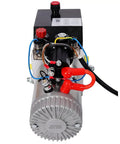 Yaton 12V Hydraulic Power Unit Double Acting Pump features steel oil reservoir and DC electric motor with visible wiring and controls