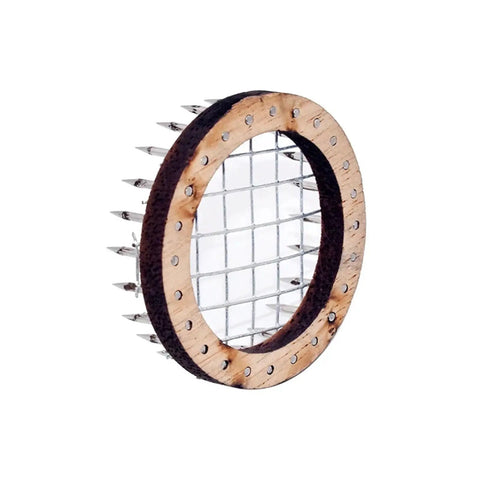 Beekeeping Queen Marking Disc Cage Set Six Pack Round Push In Queen Capture Cages For Minimal Hive Disruption handmade tool close-up