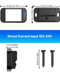 Road Warrior Ready Dual Fast Charging 12 Volt Usb Outlet Panel 4 Pack dimensions showing 12V-24V input for surface mounted vehicles.