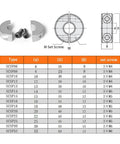 22mm Bore Double Split Shaft Collar Aluminum Two Piece Shaft Collar 45mm Outside Diameter 12mm Thick With M5 Set Screws diagram chart
