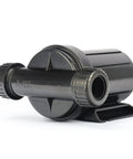 Side view of Powerhouse 2600 GPH Submersible Pond Pump for outdoor inline use that rocks fountains and waterfalls, black design.