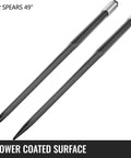 Two Beefy 49 Inch Hay Bale Spear Spike With Quick Attach 4000 Lb Capacity Square Bale Forks, black powder-coated surface.