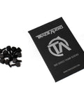 4-40 Thumb Screws Set For 500 Series Audio Face Plates, Knurled And Slotted Heads, 82 Degree Bevel, Black Finish, 12 Pack