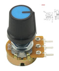 10 Pack 10K Ohm Linear Taper Potentiometers With 15mm Shaft 3 Pin Nuts And Washers Knob Included WH148 B10K Rotary Potentiometer Kit