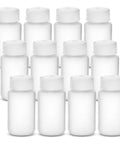 Go To Lab Sample Bottles With Lids Polypropylene 60ml 12 Pack shown with screw caps and leak proof design