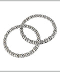 Two bicycle ball bearing retainers from 4 Pack Bicycle Ball Bearing Retainers With 22 Balls 40mm Outer Diameter And 33.5mm Inner Diameter Beefy Steel Cages For Crank And Wheel Bearings Replacement For Bikes And Cars, showing steel balls.