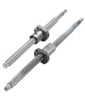 Heavy Duty Ballscrew Assortment Set With Nuts And Threaded Ends For CNC Routers And 3D Printers showing two steel threaded rods.