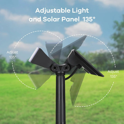 Adjustable solar panel of Lit Up Color Changing Solar Spot Lights Outdoor 54 LEDs RGB IP67 Waterproof Garden Path Lights
