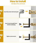 How to install Beefy Contractor Grade 442-Piece Set Self Drilling Drywall Anchors Kit With Screws No Drill Needed Wall Anchors Four Sizes Zinc Plated Expansion Screws And Two Drill Bits Holds Up To 75 Lb, 3-step guide