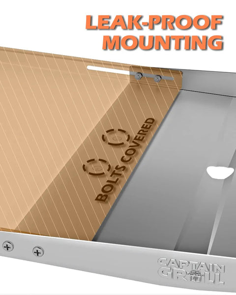 Grease Tray With Catch Pan For 24 To 30 Inch Gas Grills Universal Drip Pan Replacement showing leak-proof mounting feature