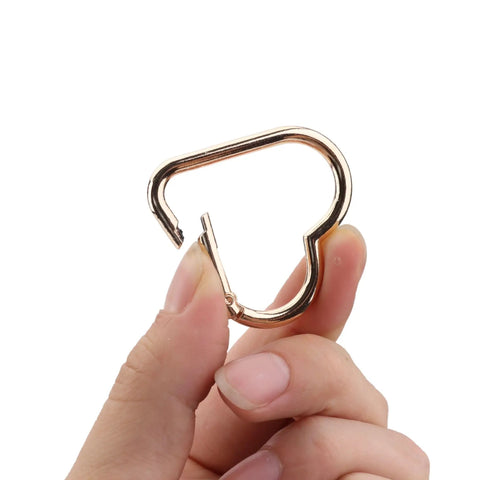 Gold Heart Carabiner Clips 16 Pack For Backpacks And Hiking Gear Lightweight Aluminum Alloy Spring Snap Hooks Keychain Accessories Bulk