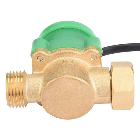 Side view of G1/2 To G1/2 Thread Flow Switch Sensor With Electronic Pressure Auto Control 220V for hot and cold water with magnetic chamber.