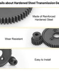 54T 0.8 Pitch Spur Gear Set With 15T 17T 19T Pinions For Traxxas Slash, reinforced steel design, wear resistant, easy install