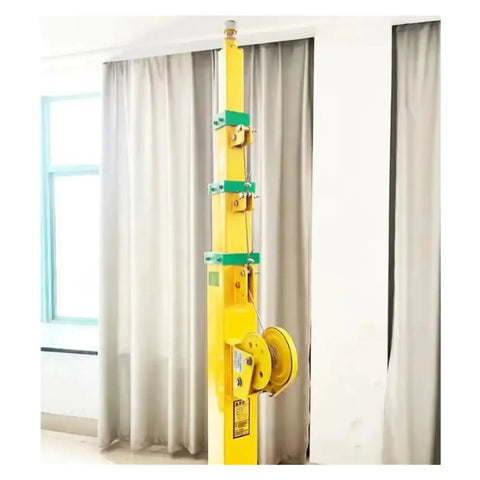 Manual Telescopic Mast for Hydraulic Light Tower Winch, 7M yellow alloy pole, stable support for illumination, easy to store.