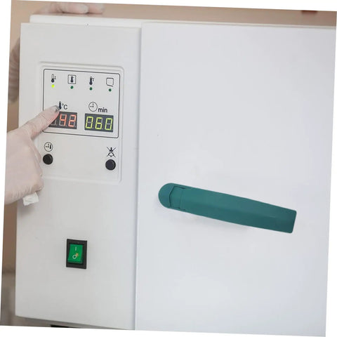 Heavy Duty Oven Handle Replacement For Commercial Kitchen Equipment on an oven, with a green ergonomic grip and display panel.