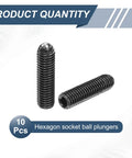 10 Pack M8 By 30mm Screw Thread Ball Plungers With Hex Socket High Carbon Steel Pro Grade Heavy Duty Spring Loaded Ball
