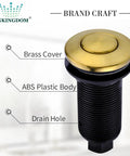 Garbage Disposal Air Switch Kit With Long Button Champagne Bronze Brass Cover For Easy Activation shown with parts labeled