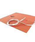 Beefed Up Silicone Heated Bed Mat For 3D Printers 120V 750W With NTC 100K Thermistor No Hole 300x300mm shown with wiring