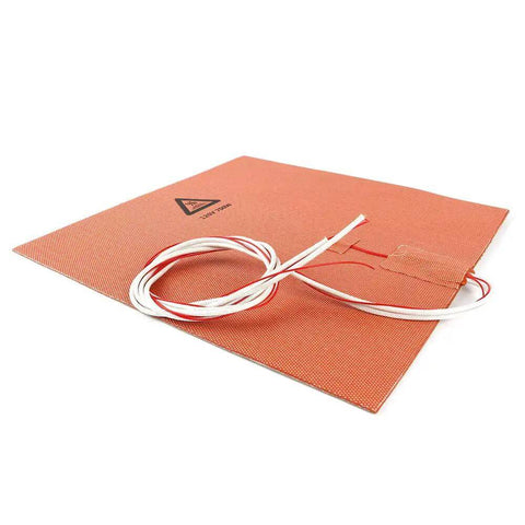 Beefed Up Silicone Heated Bed Mat For 3D Printers 120V 750W With NTC 100K Thermistor No Hole 300x300mm shown with wiring