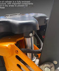 Close-up of the oil cylinder in the Rock Hard 4400 Lb Capacity Electric Pallet Jack With Fast Lithium Battery.
