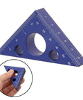 Pro Grade Aluminum Isosceles Right Triangle Ruler With 45/90 Degree Layout, Thickened Body, Imperial And Metric Scales, High Precision