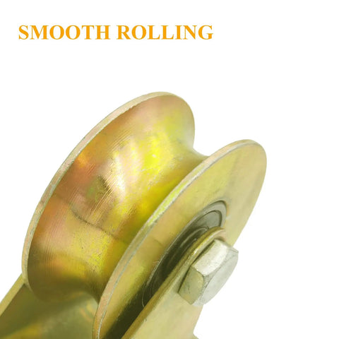 Close-up of Heavy Duty Sliding Gate Wheel With 3 Inch Track Roller Built To Handle Heavy Gates Galvanized Steel Groove