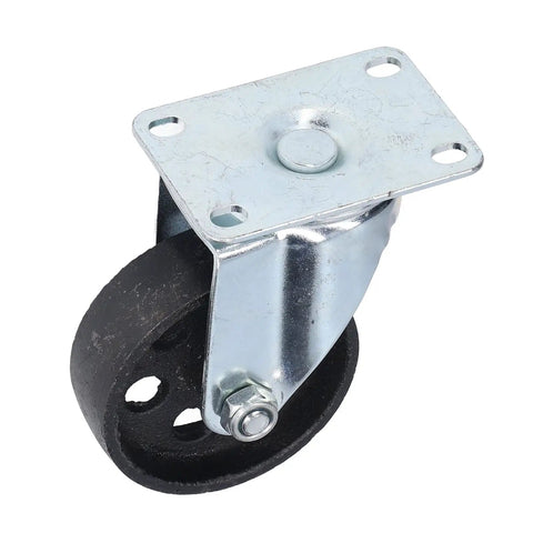 Front view of Heavy Duty 3.5 Inch Swivel Caster Wheels Built From Cast Iron With Double Bearings For Cart Trolley Durability And Low Noise Rolling