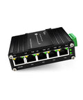 Five Port Gigabit PoE Switch With One Uplink Port For DIN Rail Mount IEEE 802.3af At Power Over Ethernet Up To 30W PoE Booster Function