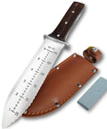 Hori Hori Garden Knife with Leather Sheath and Handguard Pro Grade 440 Stainless Steel Blade Sharpening Stone Included
