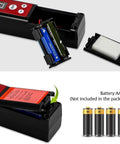 Front view: Wale&Morn halogen leak detector with indicator light; black unit uses four AAA batteries (not included).