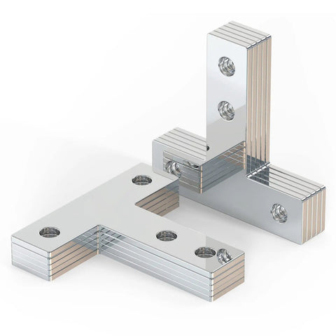 10 Set T Bracket Kit For 6mm T Slot Aluminum Profiles With 40 M5 T Slot Nuts And 40 M5x8mm Stainless Hex Socket Cap Screws Built Tough Pro Grade Aluminum Extrusion Connector Brackets And Corner Brace Plates, 6mm aluminum corner brackets