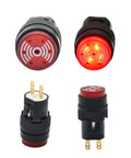 16mm Red Buzzer Indicator Light Lamp 12V DC LED With 0.63 Inch Round Cap Alarm Signal For Electrical Control Panels